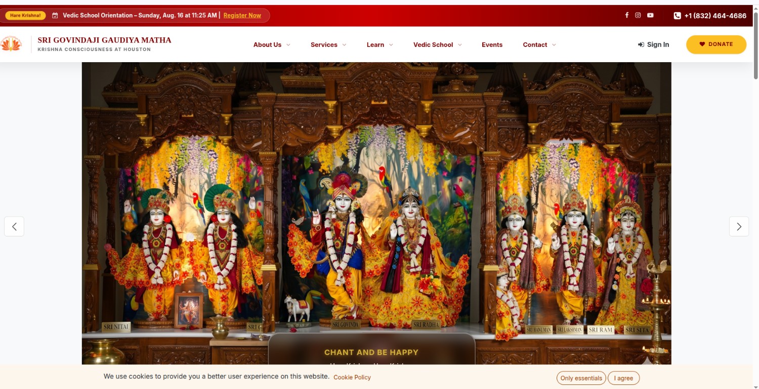 SGGM Live Desktop Website Header and Altar Darshan