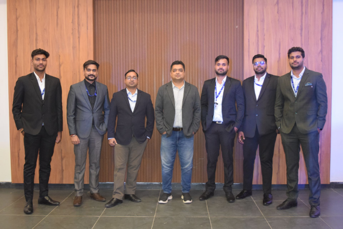 i8CLOUD leadership team during the Annual Meet – suited up for a formal session at Jim Corbett focused on vision, strategy, and growth.